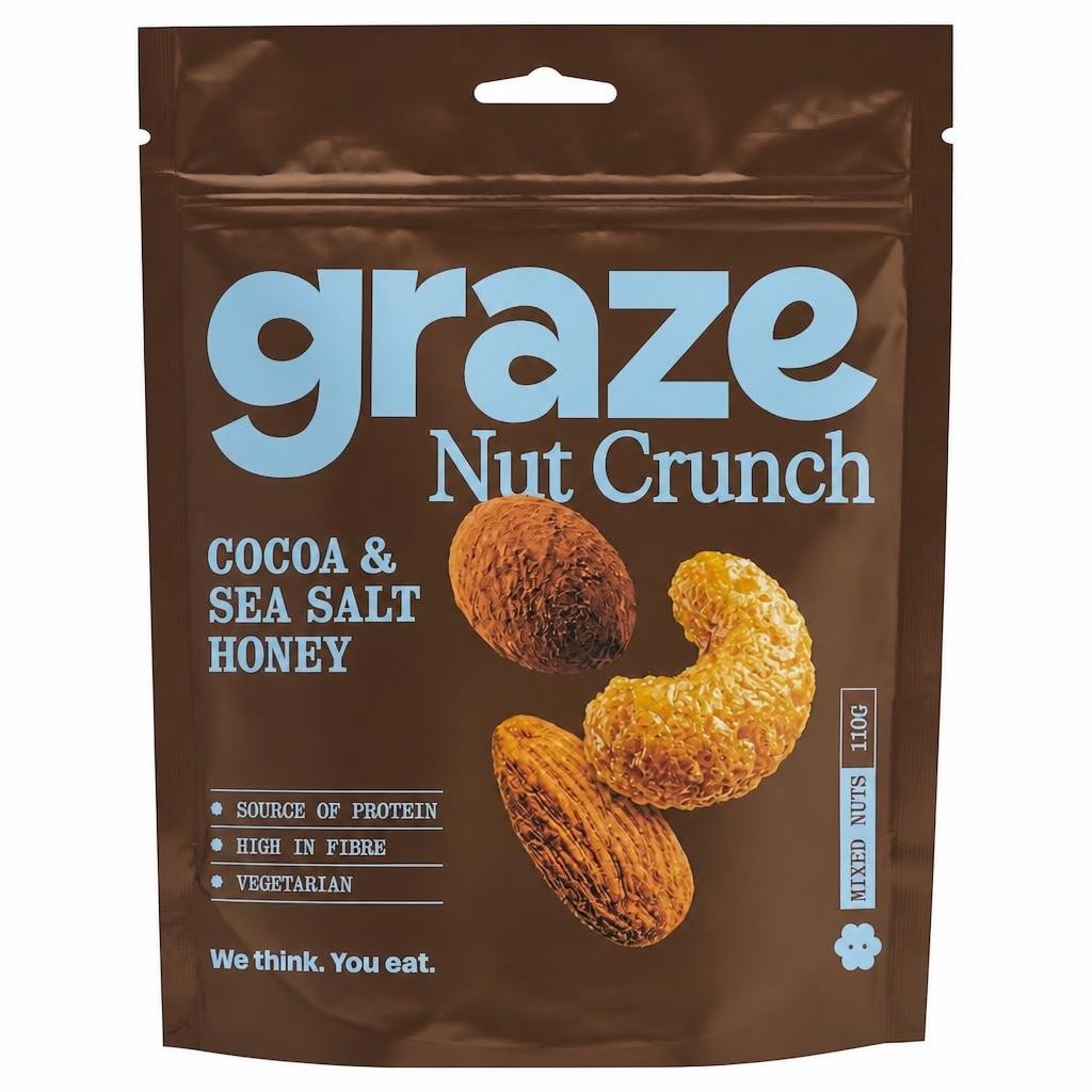 Graze Cocoa and Sea Salt Honey Nut Crunch 110g