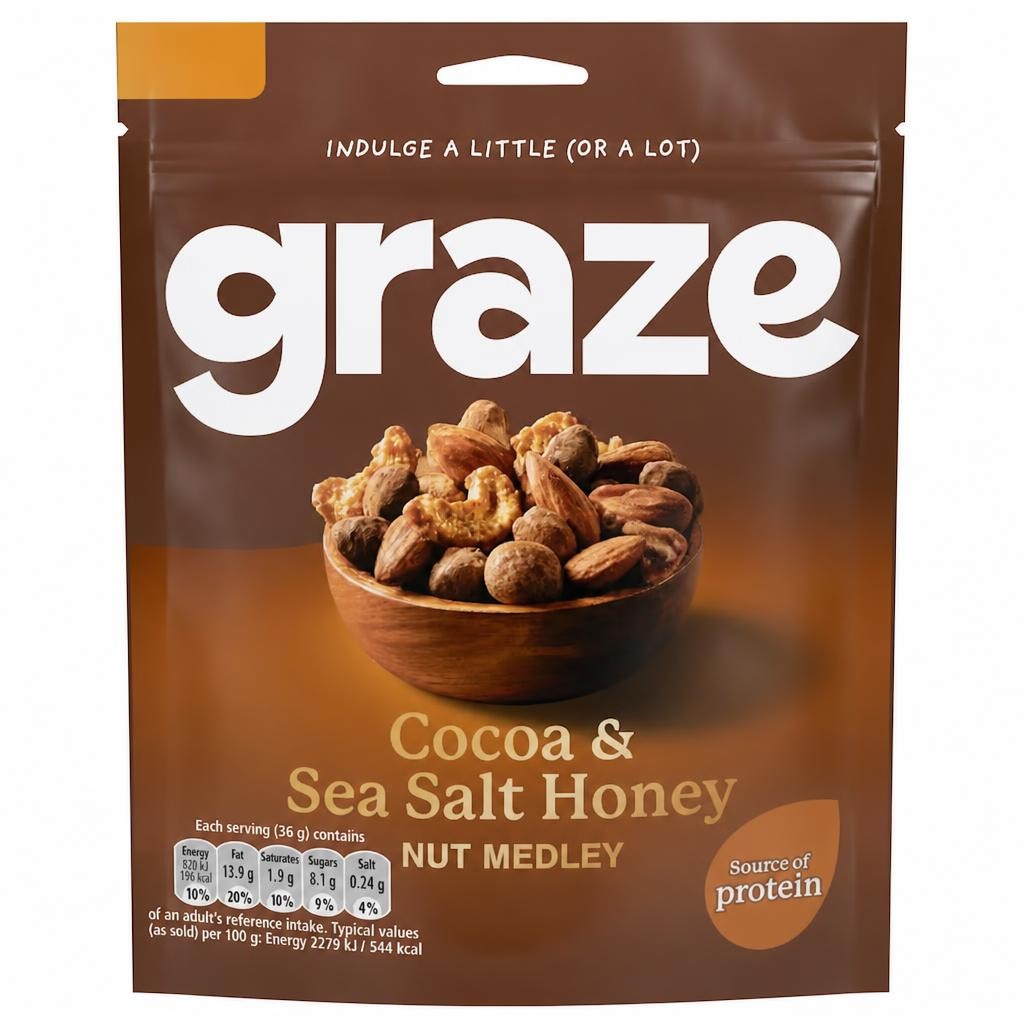 Graze Cocoa and Sea Salt Honey Nut Medley 110g