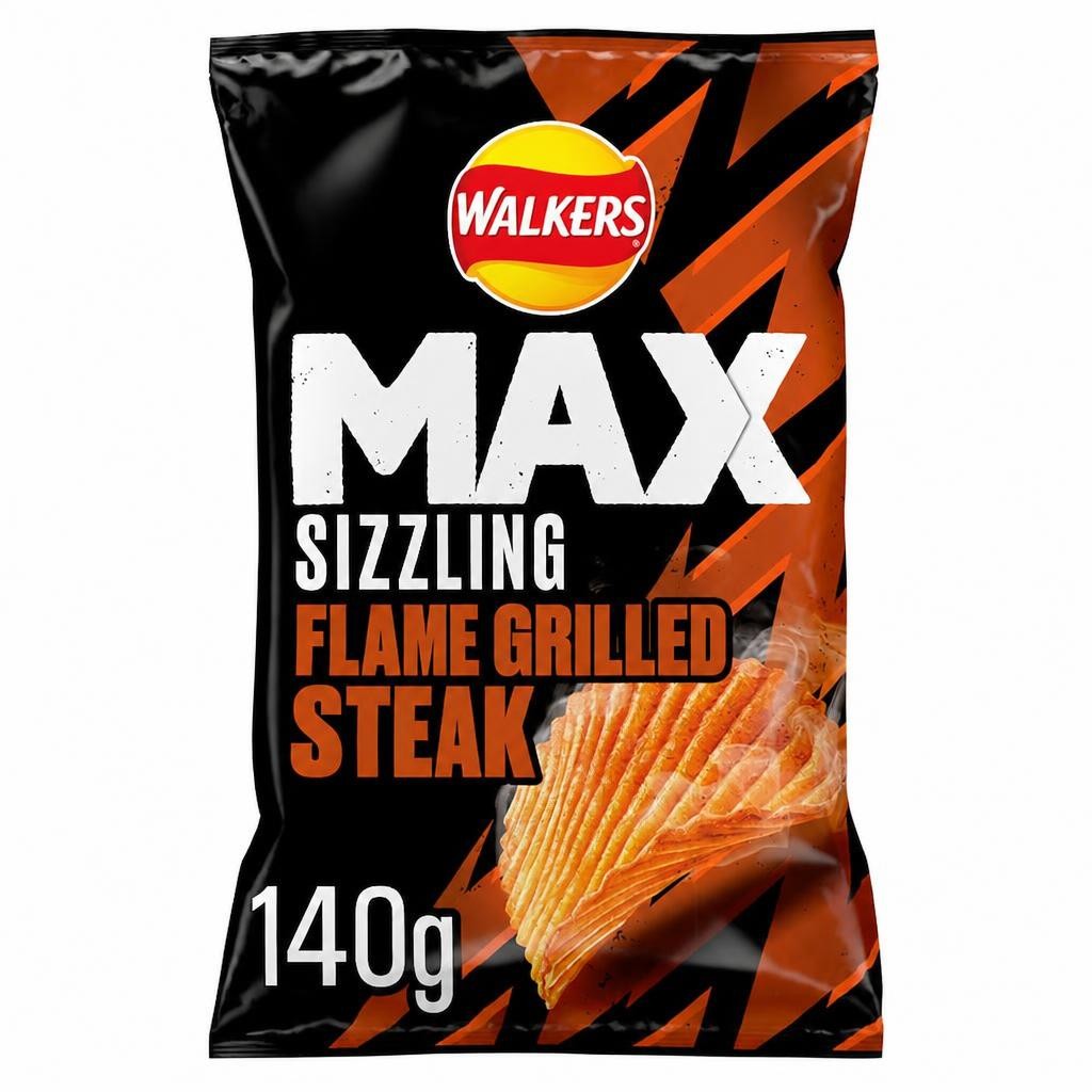 Walkers MAX Sizzling Flame Grilled Steak 140g