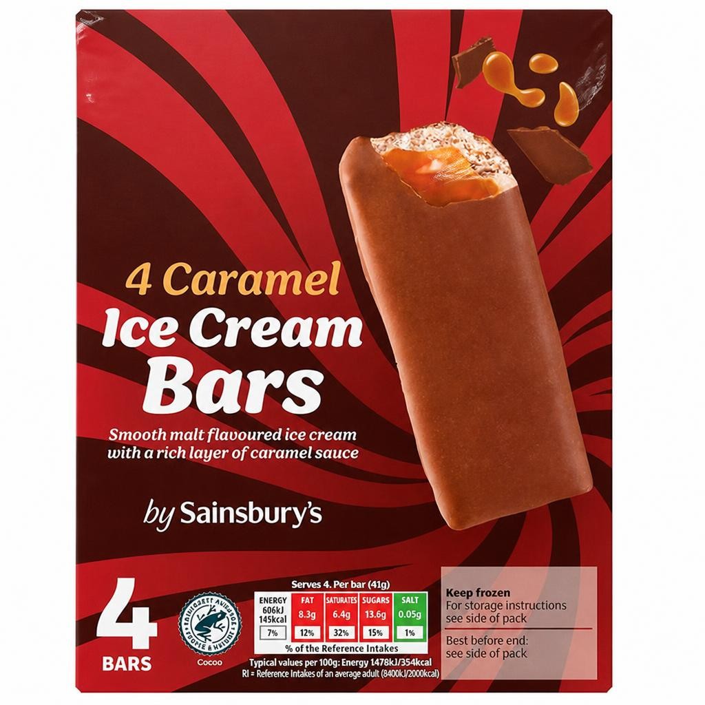 Sainsbury's 4 x 51ml Caramel Ice Cream Bars