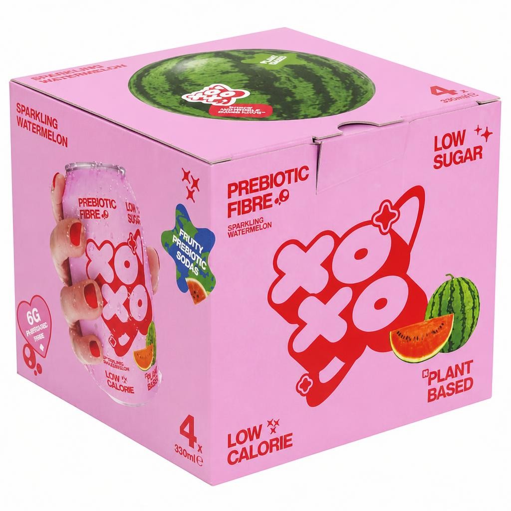 XOXO 4 x 330ml Sparkling Watermelon Soda Drink