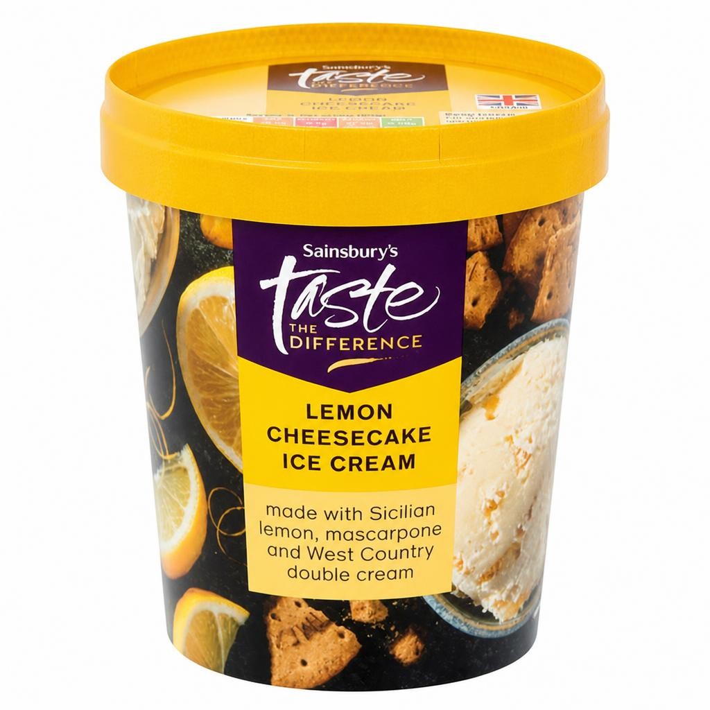 Sainsbury's 480ml Lemon Cheesecake Ice Cream, Taste the Difference