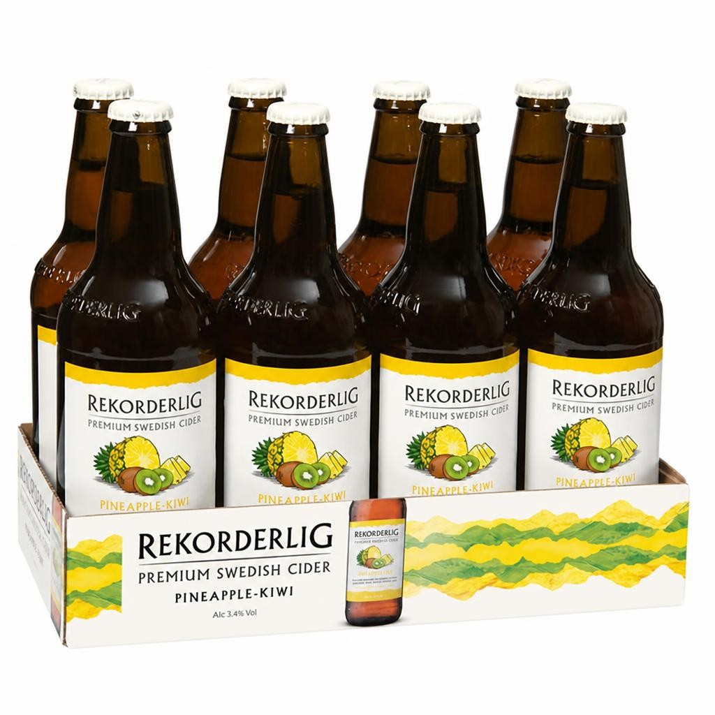Rekorderlig 500ml Premium Pineapple Kiwi Fruit Cider Bottle