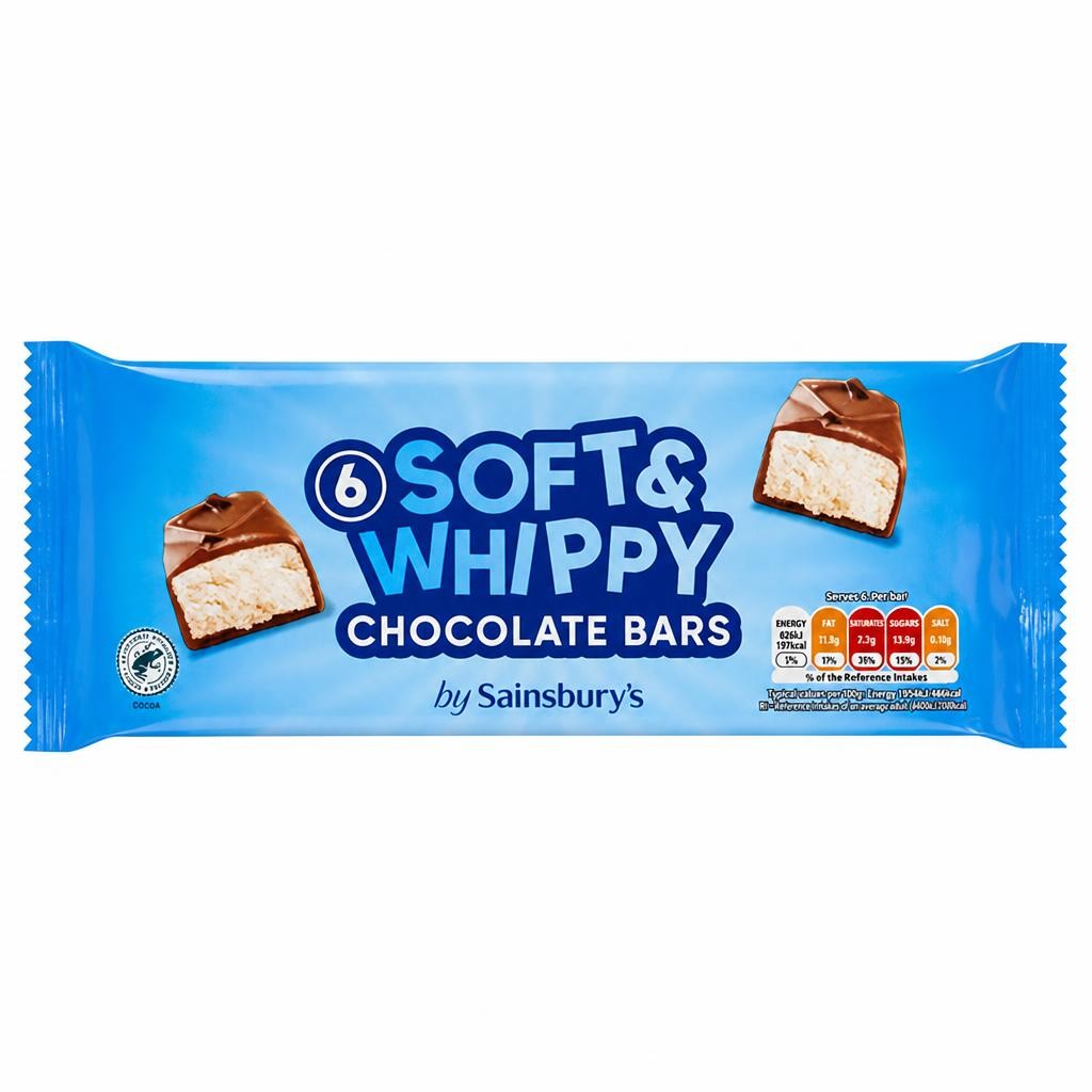Sainsbury's Soft & Whippy Chocolate Bars 6x22g