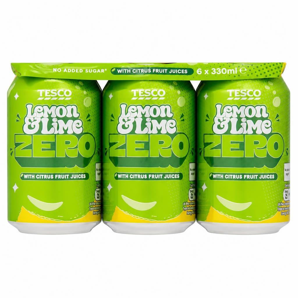 Tesco Lemon & Lime Zero Cans 6x330ml
