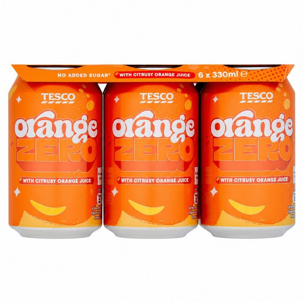 Tesco Orange Zero Cans 6x330ml