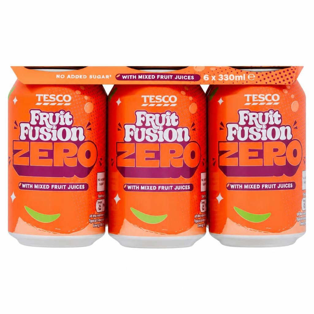 Tesco Fruit Fusion Zero Cans 6x300ml