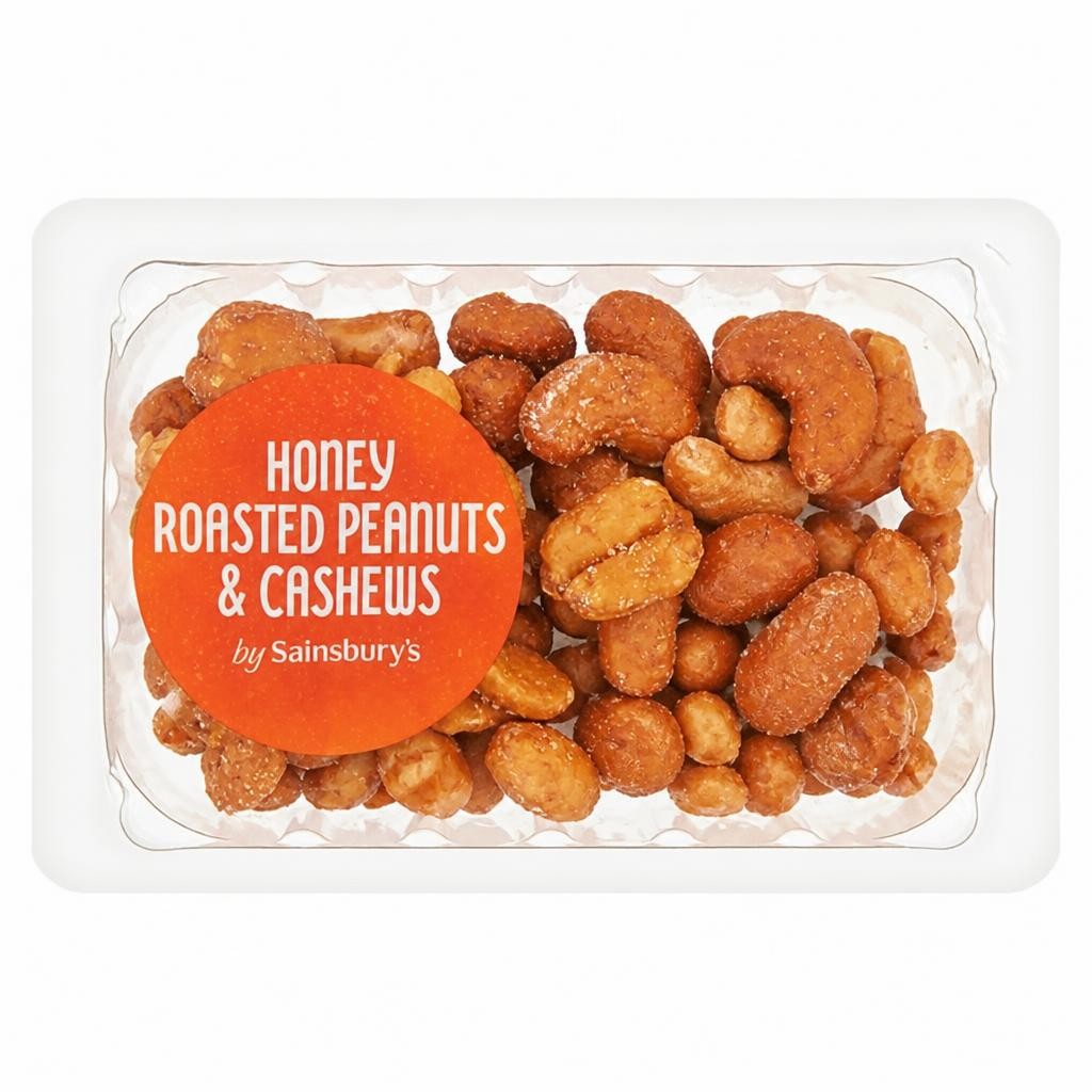 Sainsbury's Honey Roasted Peanuts & Cashews 60g