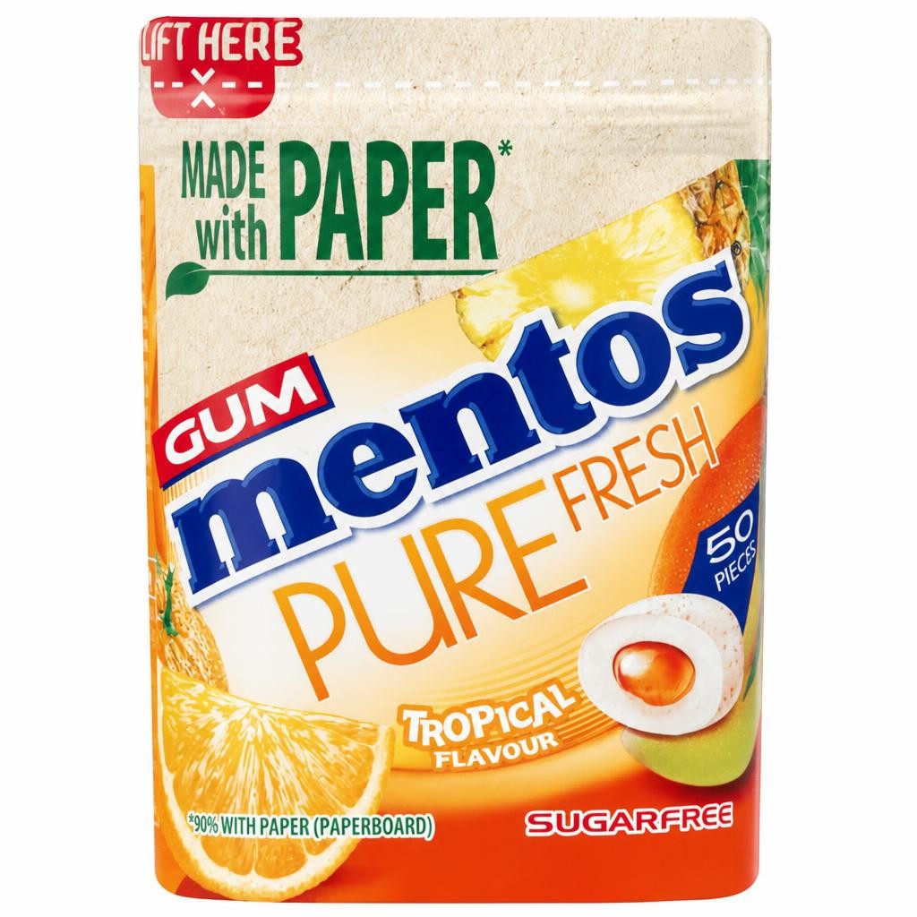 Mentos Gum Pure Fresh Tropical x50 100g