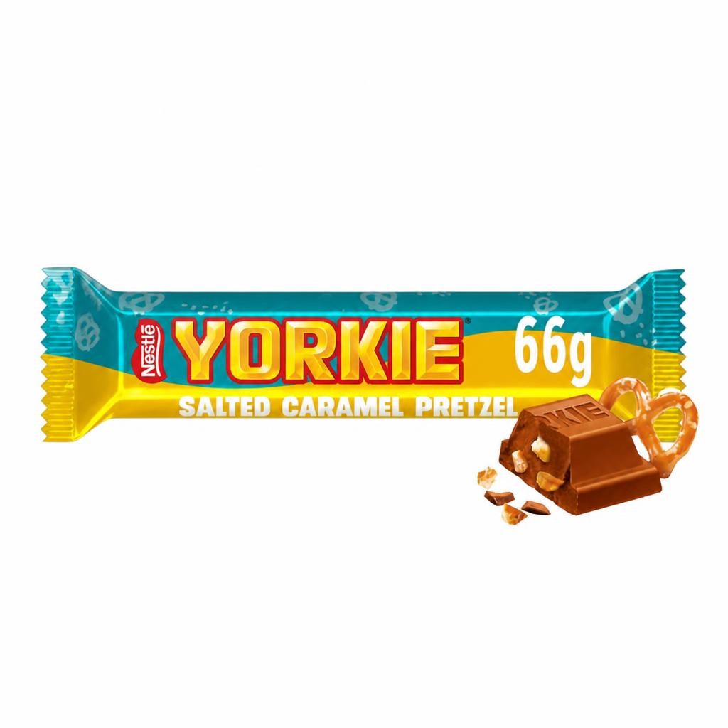Yorkie 66g Salted Caramel Pretzel Milk Chocolate Duo Bar