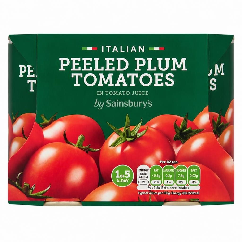 Sainsbury's Premium Peeled Plum Tomatoes 4x400g