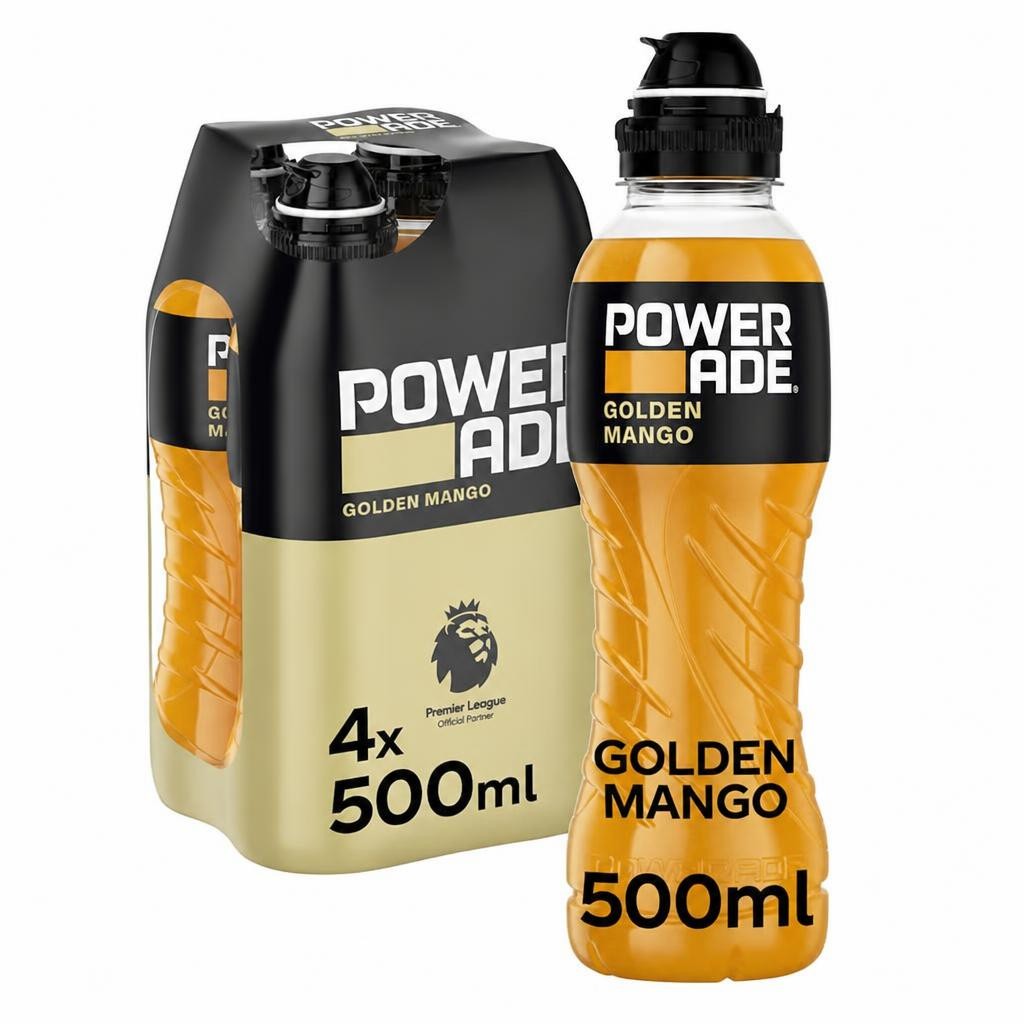 Powerade Golden Mango Isotonic Sports Drink 4x500ml
