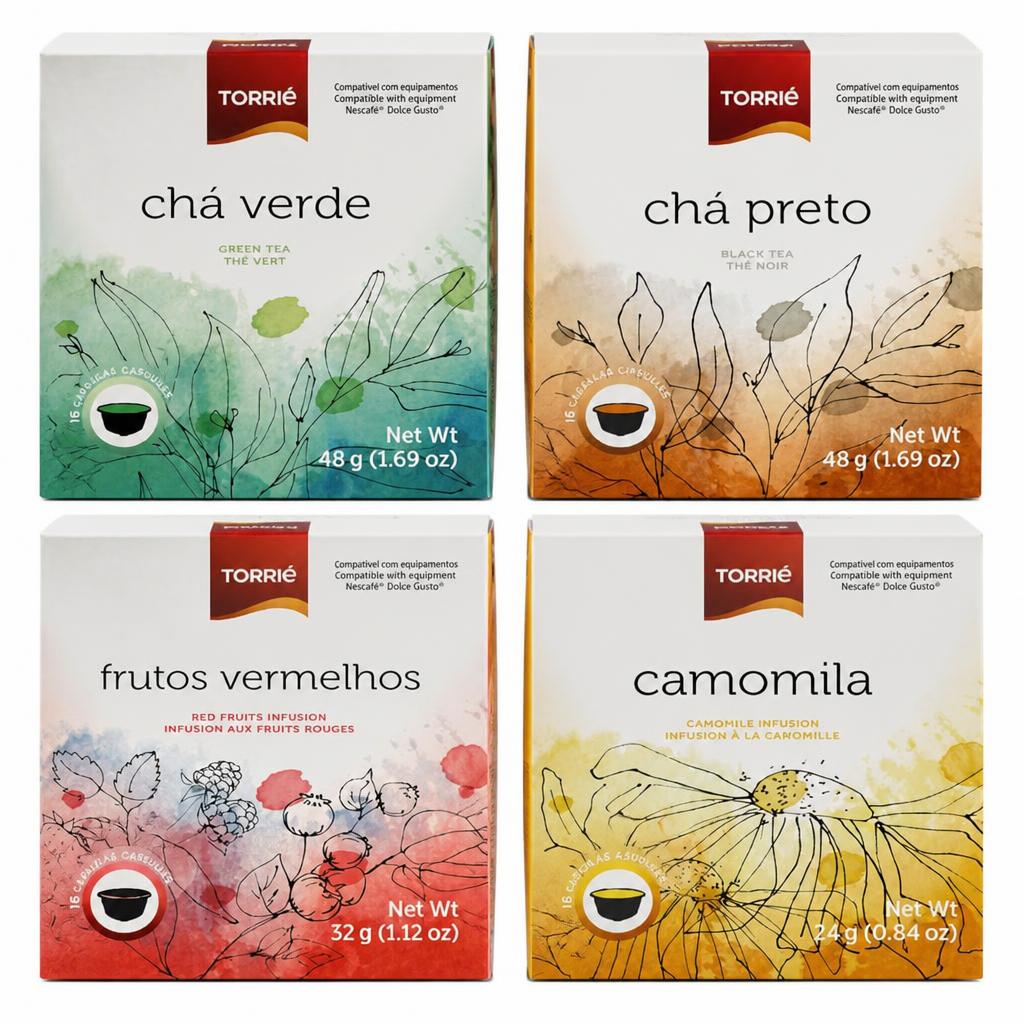 Dolce Gusto Compatible Green Tea, Lemon, Fruit & Herbal Tea Tasting Pack Variety Blend