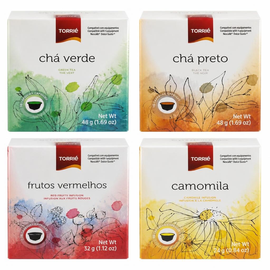 Dolce Gusto Compatible Green Tea, Lemon, Fruit & Herbal Tea Tasting Pack Variety Blend