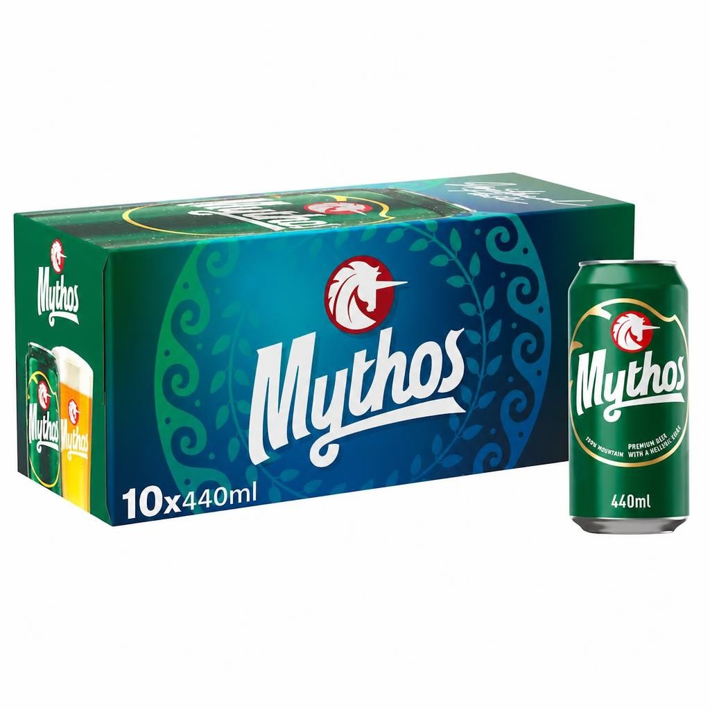 Mythos Premium Greek Lager Beer Can 10x440ml