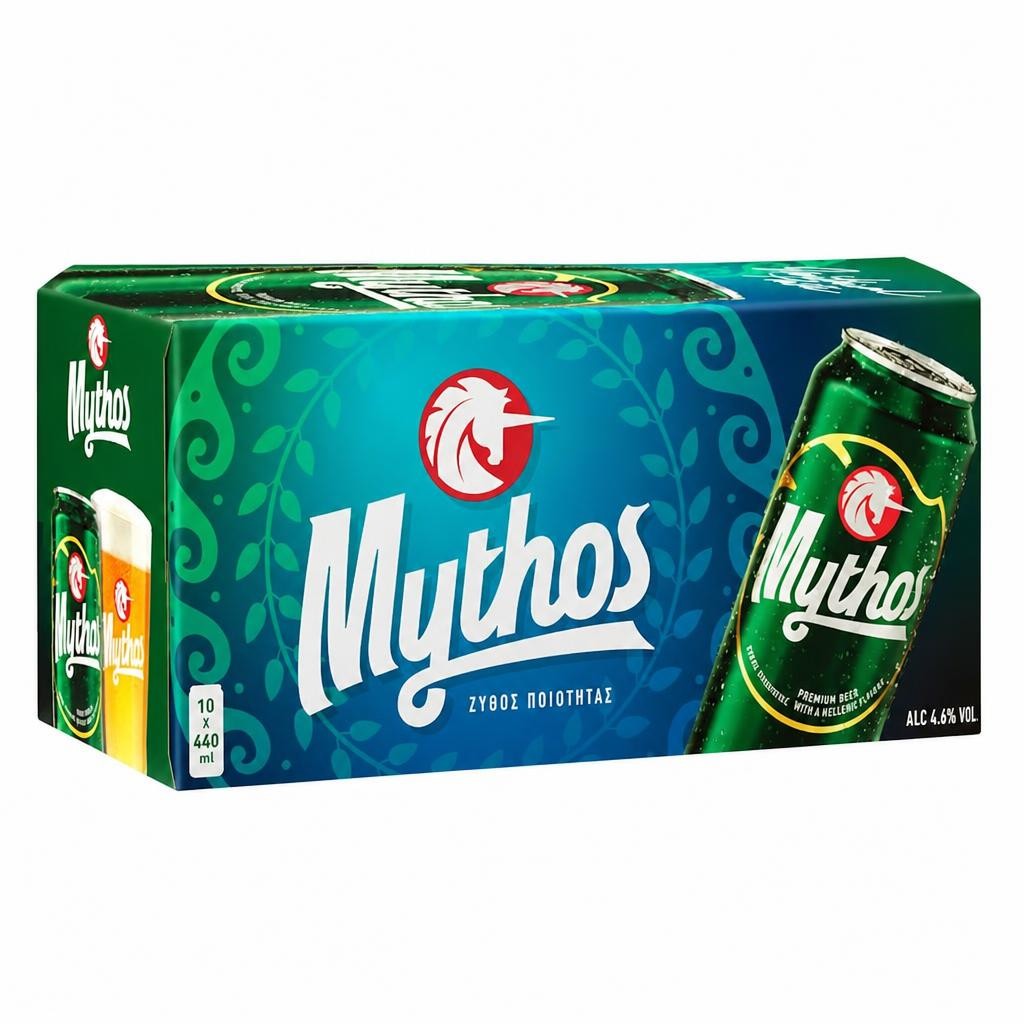 Mythos Premium Greek Lager Beer Can 10x440ml
