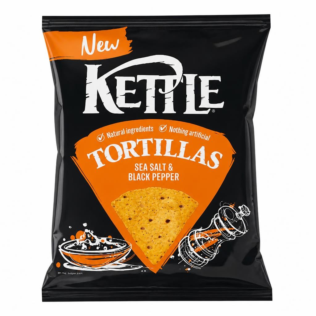Kettle Tortillas Sea Salt & Black Pepper