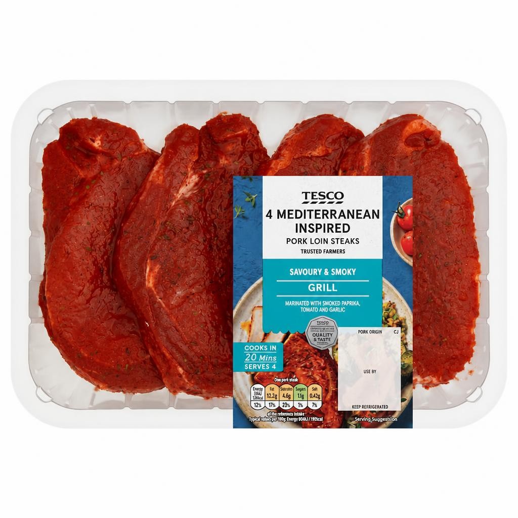 Tesco Mediterranean Pork Loin Steaks 600G
