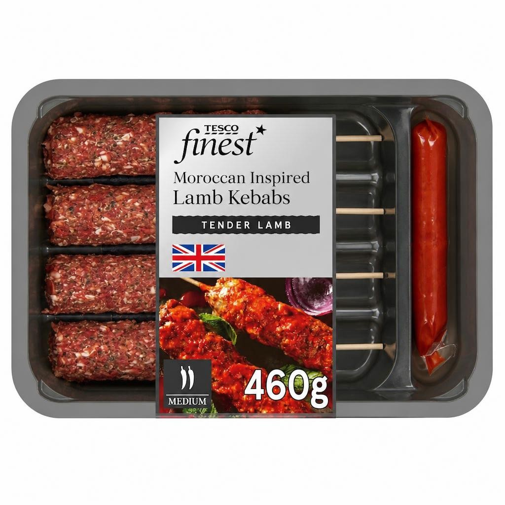 Tesco Finest Moroccan Inspired Lamb Kebabs 460G