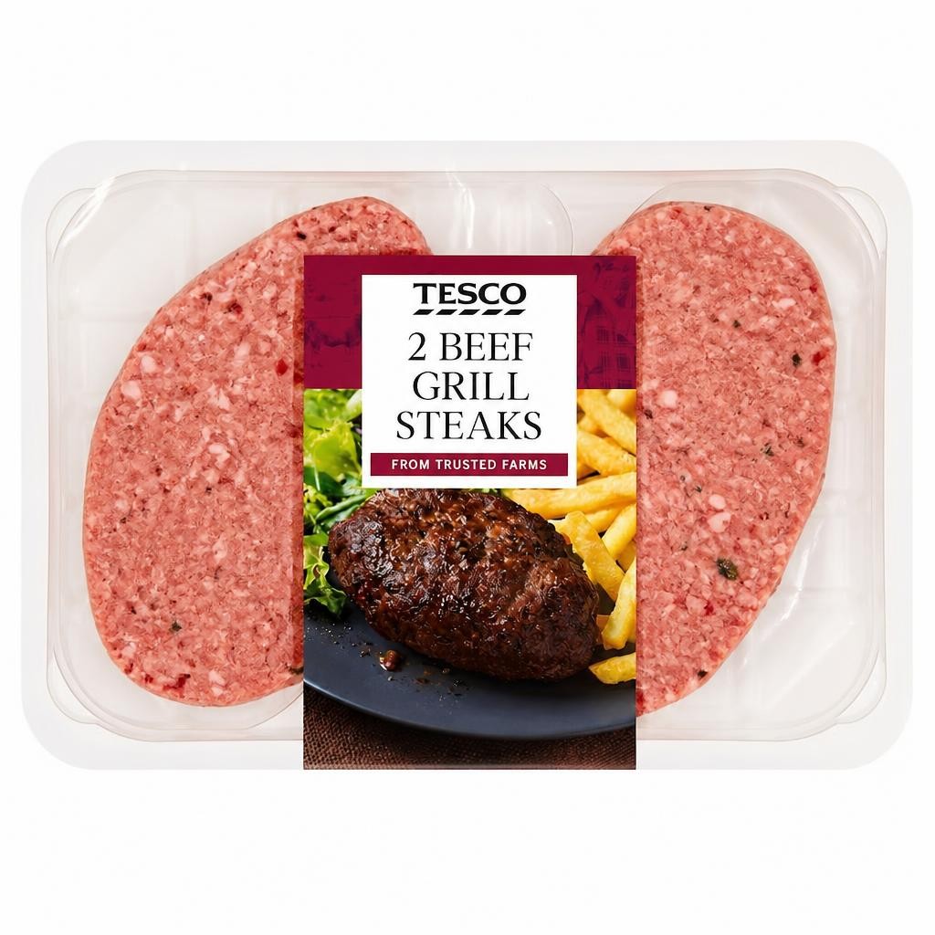 Tesco 2 Beef Grill Steaks 300G