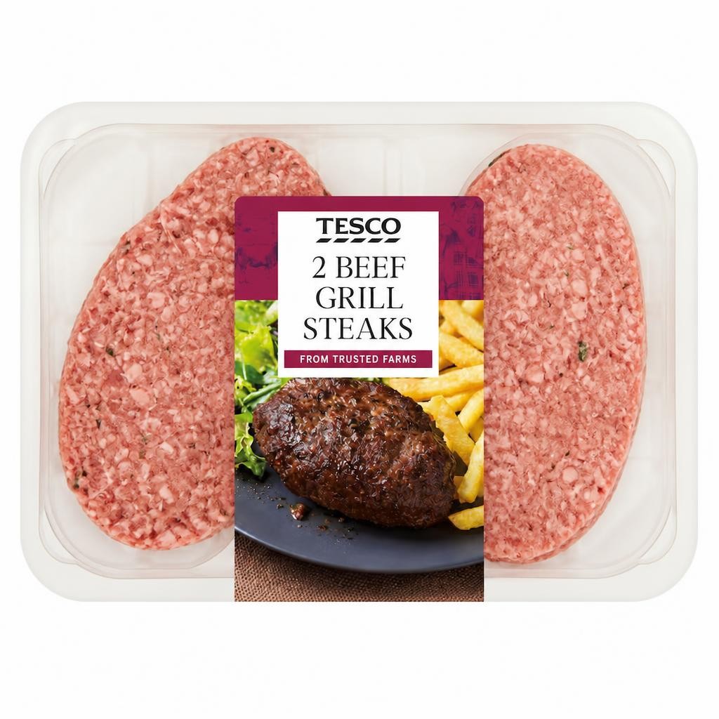 Tesco 2 Beef Grill Steaks 300G