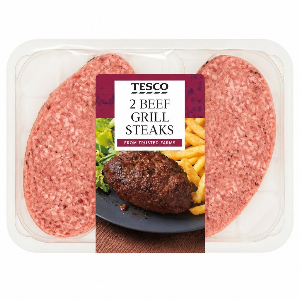 Tesco 2 Beef Grill Steaks 300G