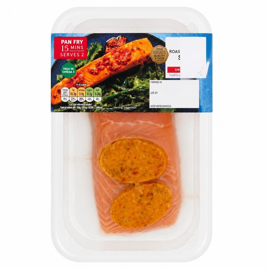 Tesco Roasted Red Pepper Salmon Fillets 230G