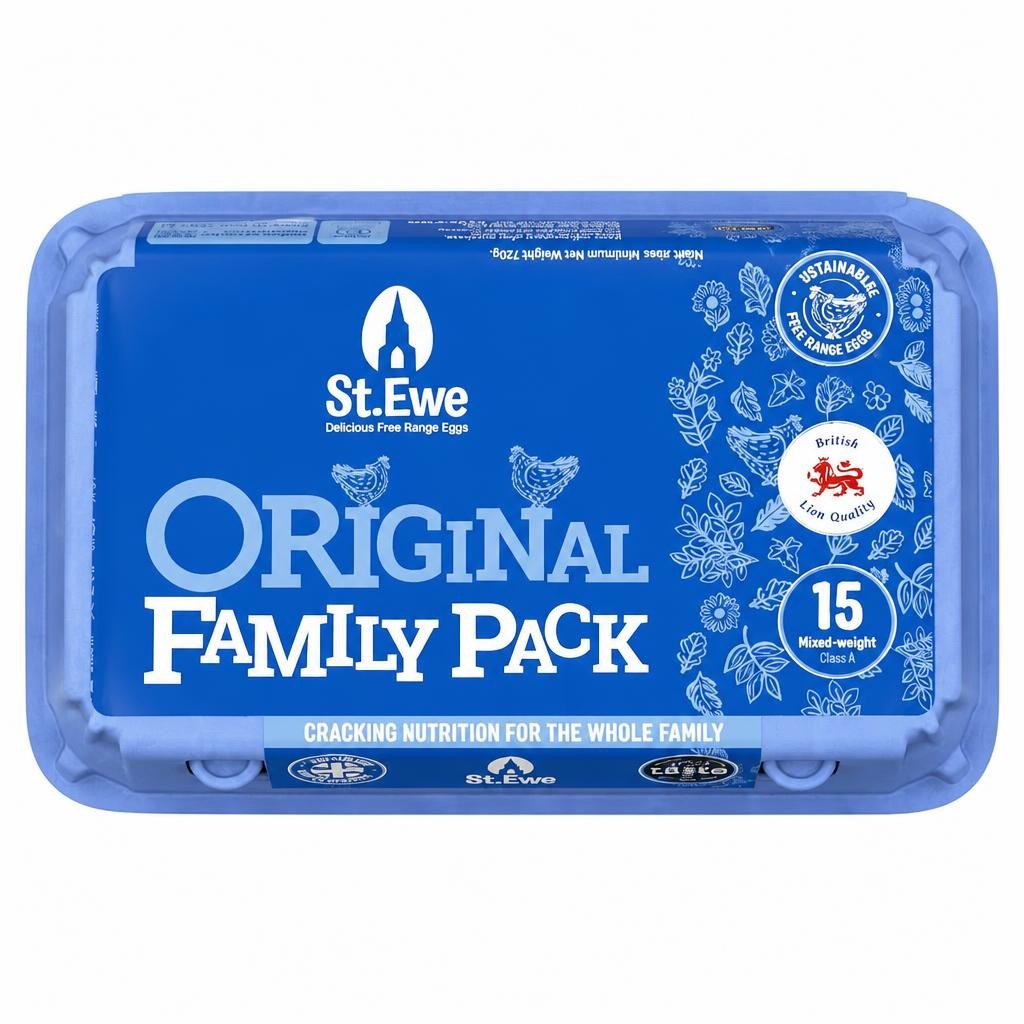 ST. EWE FREE RANGE EGGS Original Family Pack Mixed Weight 15 Eggs