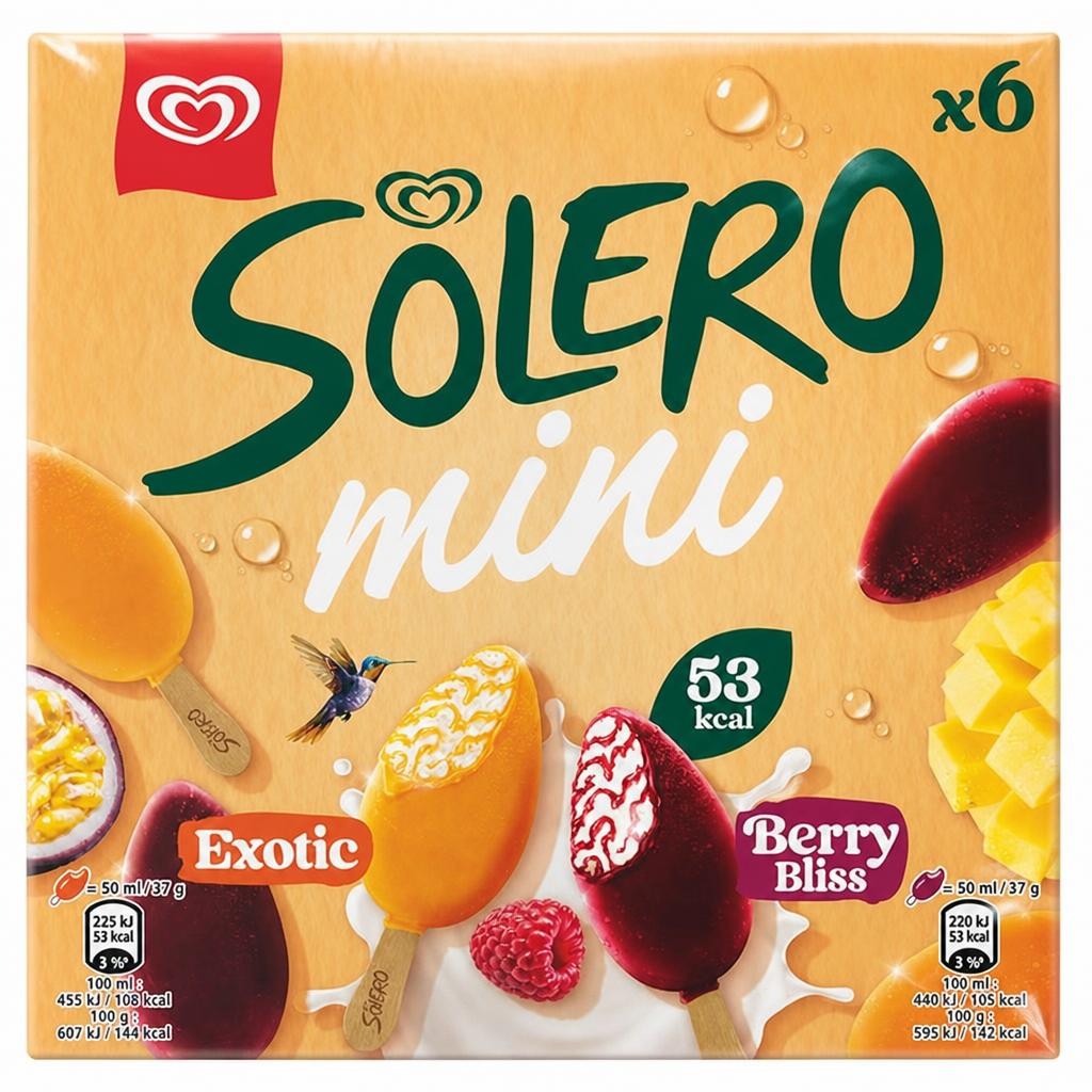 Solero 6 x 50ml Mini Exotic & Berry Bliss Ice Cream Lollies
