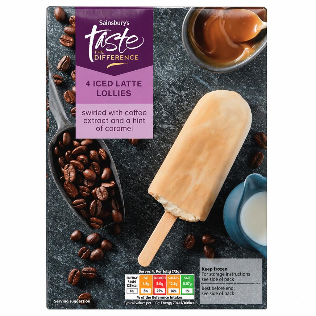 Sainsbury's 4 x 70ml Iced Latte Lollies, Taste the Difference
