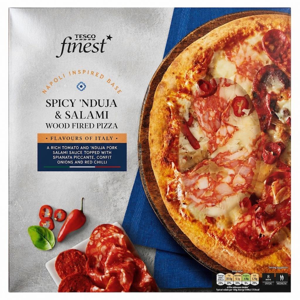 Tesco Finest Spicy ‘Nduja & Salami Pizza 390g