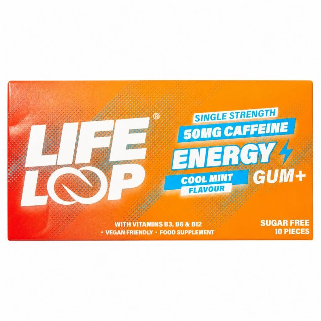 Life Loop Energy 50mg Caffeine Cool Mint Gum 10pieces