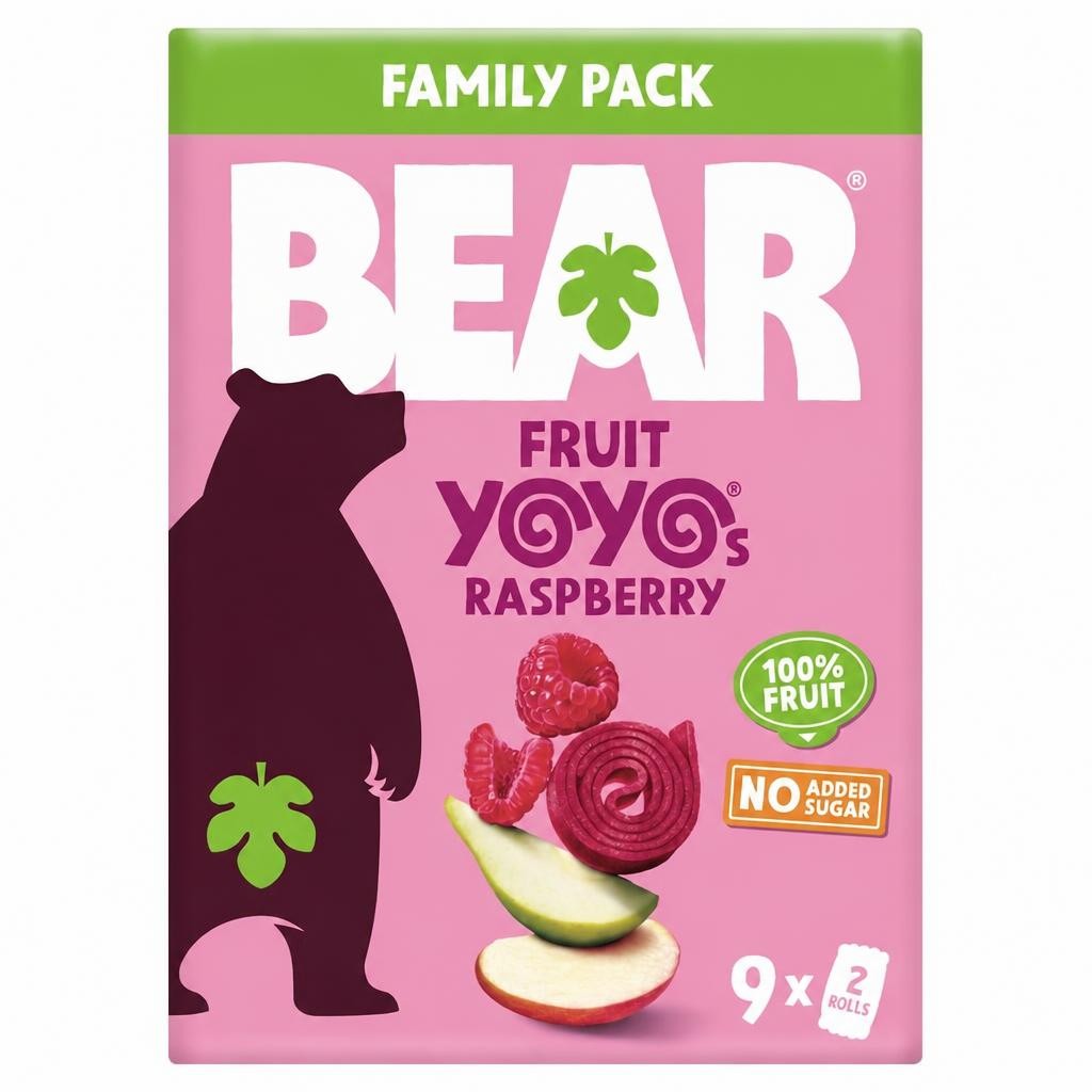 BEAR Fruit Yoyos Raspberry Family Pack 9 x 20g