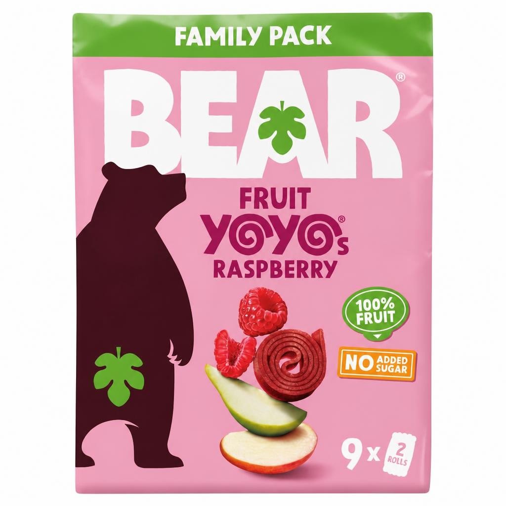 BEAR Fruit Yoyos Raspberry Family Pack 9 x 20g