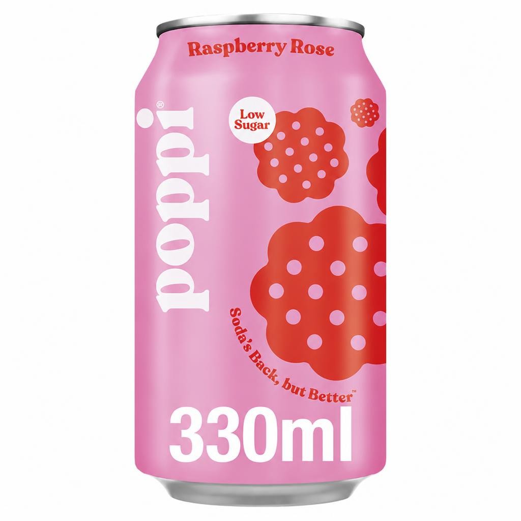 Poppi Raspberry & Rose Soda Can 330ml