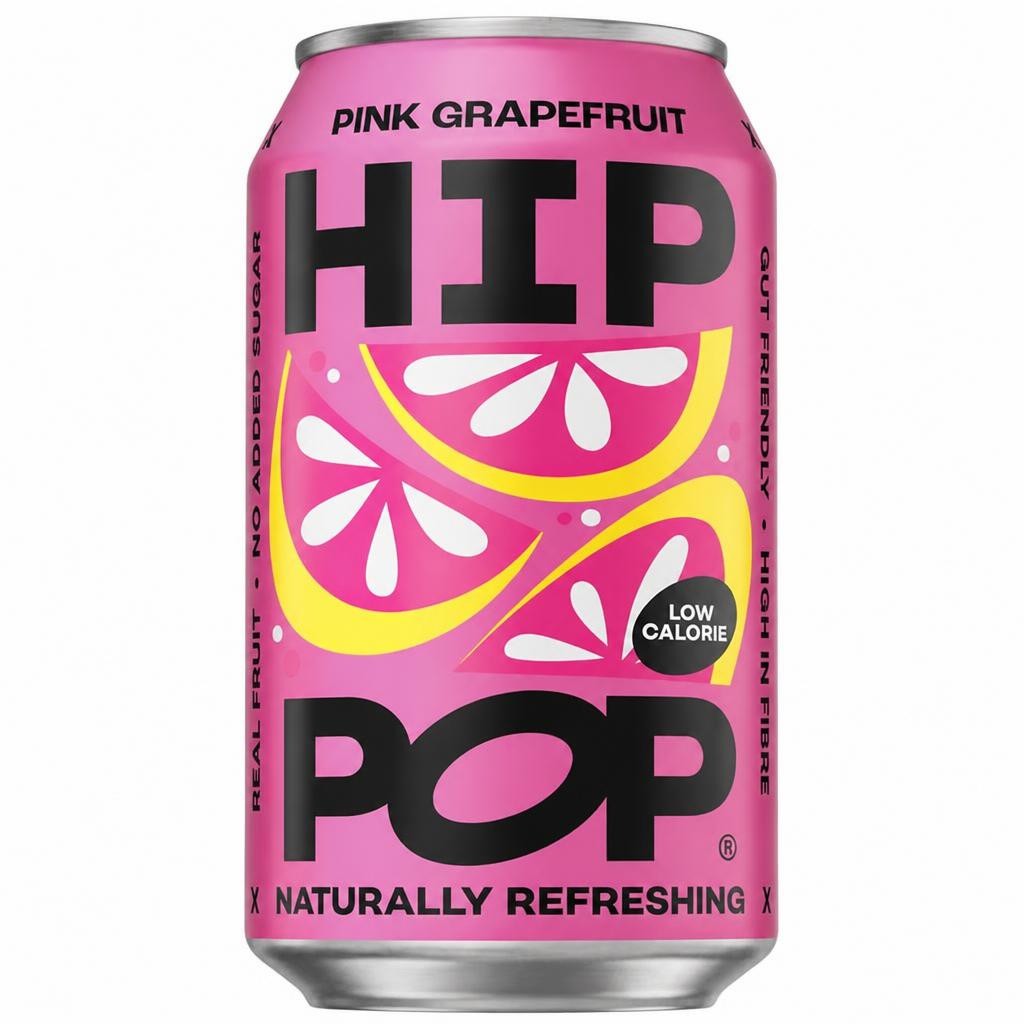 Hip Pop 330ml Pink Grapefruit Soda Can