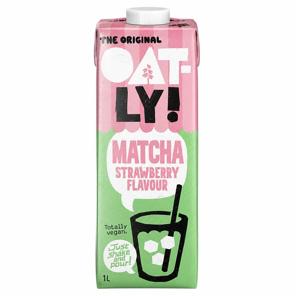 Oatly 1L Strawberry Flavour Matcha Latte Oat Drink