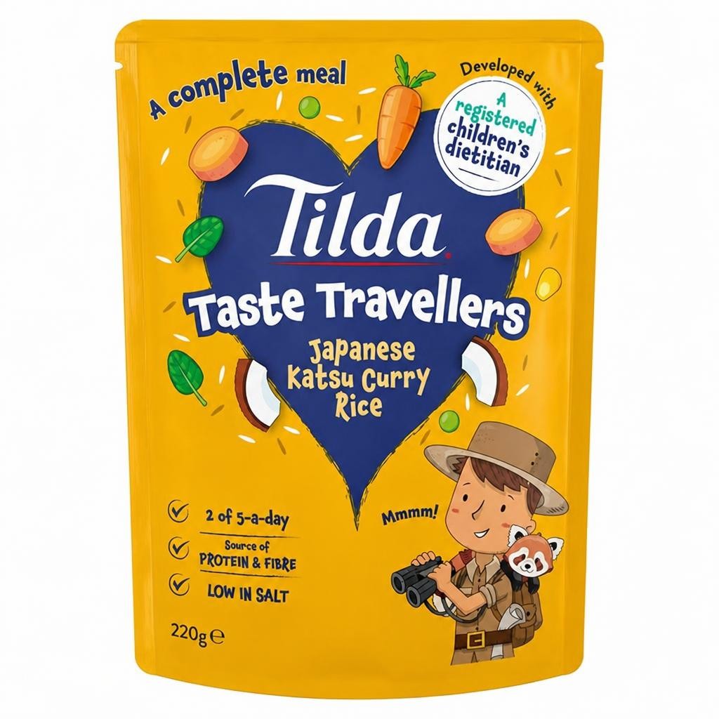 Tilda 220g 3+ Years Kids Taste Travellers Japanese Katsu Curry Rice Meal Pouch