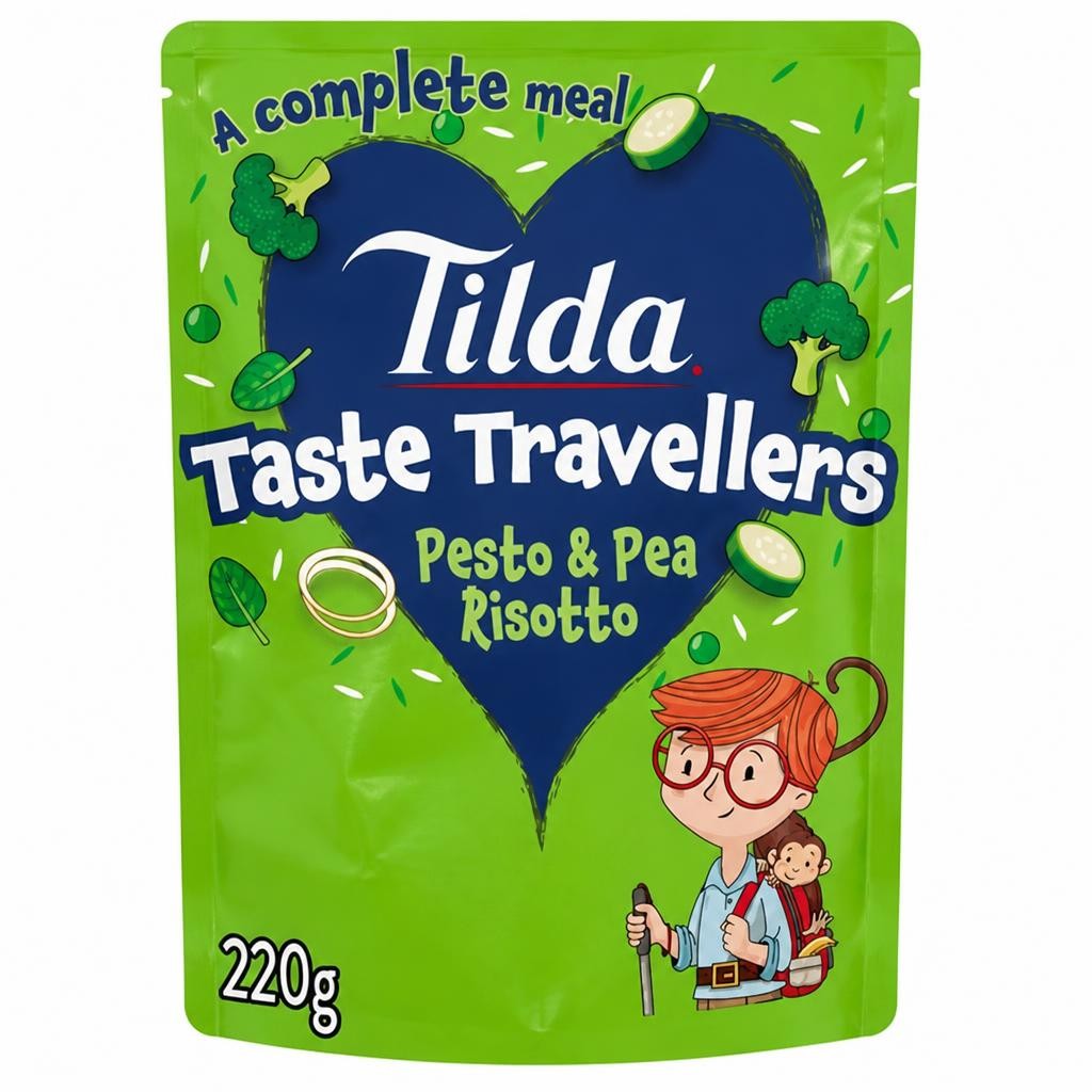Tilda 220g 3+ Years Kids Taste Travellers Pesto & Pea Risotto Meal Pouch