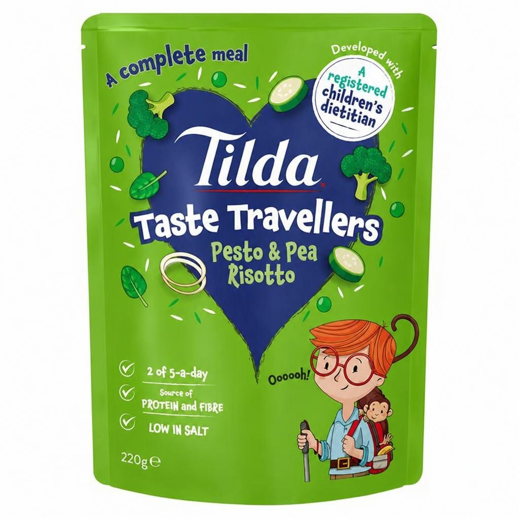 Tilda 220g 3+ Years Kids Taste Travellers Pesto & Pea Risotto Meal Pouch