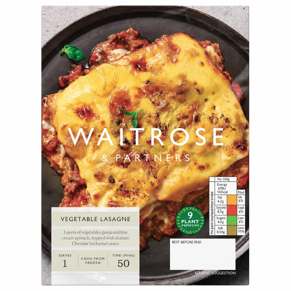 Waitrose Frozen Vegetable Lasagne