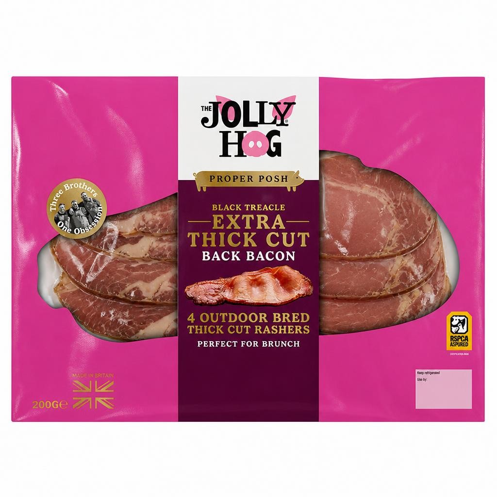 The Jolly Hog Proper Posh Black Treacle Extra Thick Cut Back Bacon