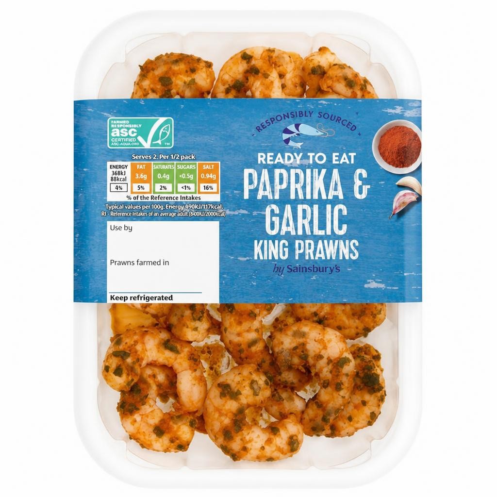 Sainsbury's Paprika & Garlic King Prawns 150g