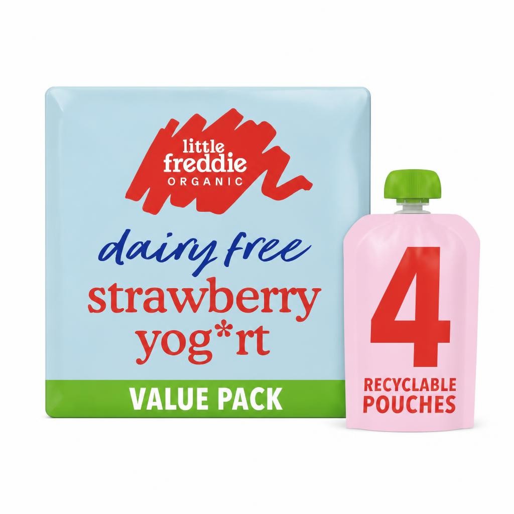 Little Freddie Organic Dairy Free Strawberry Coconut Yoghurt 4X90g