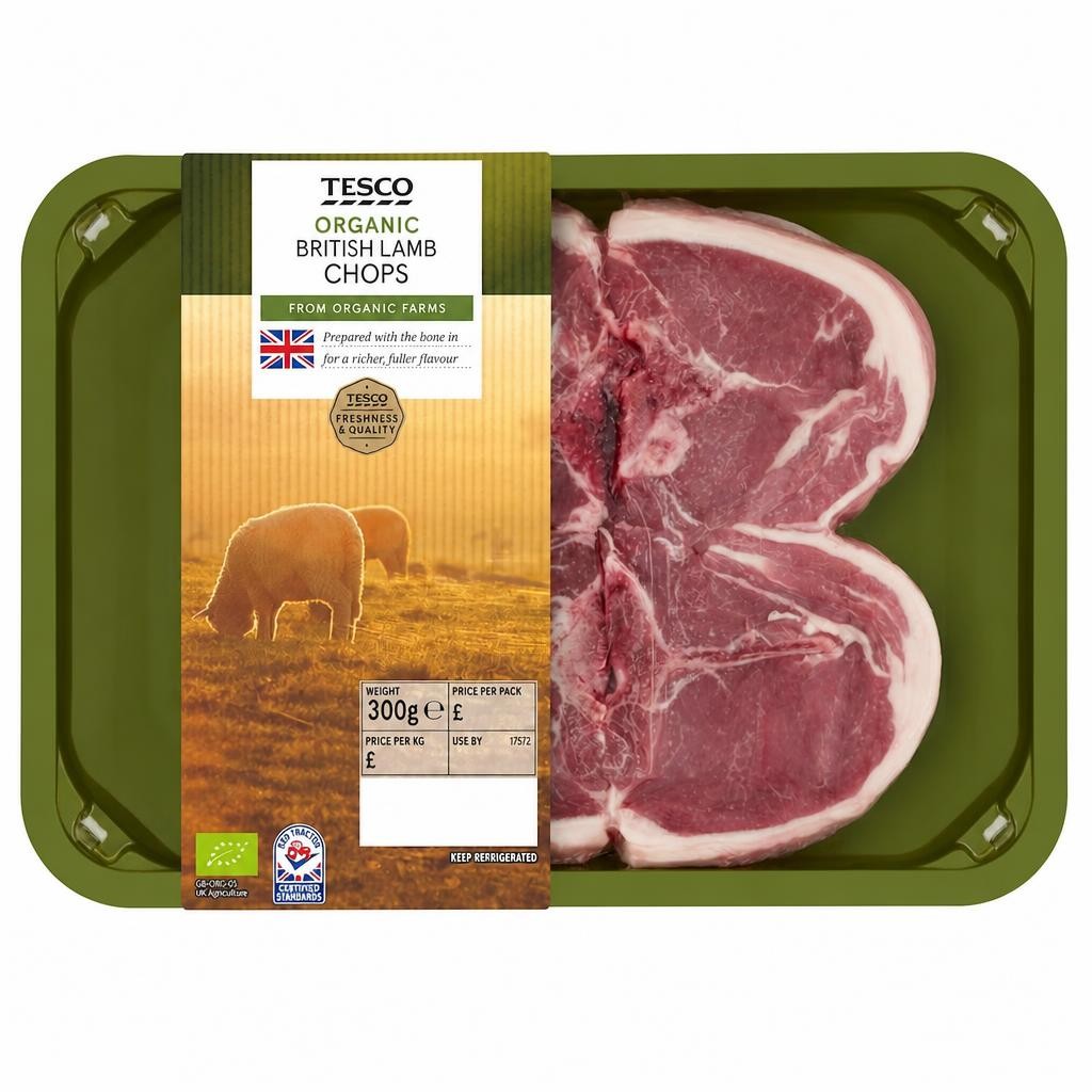 Tesco Organic Lamb Chops 300G