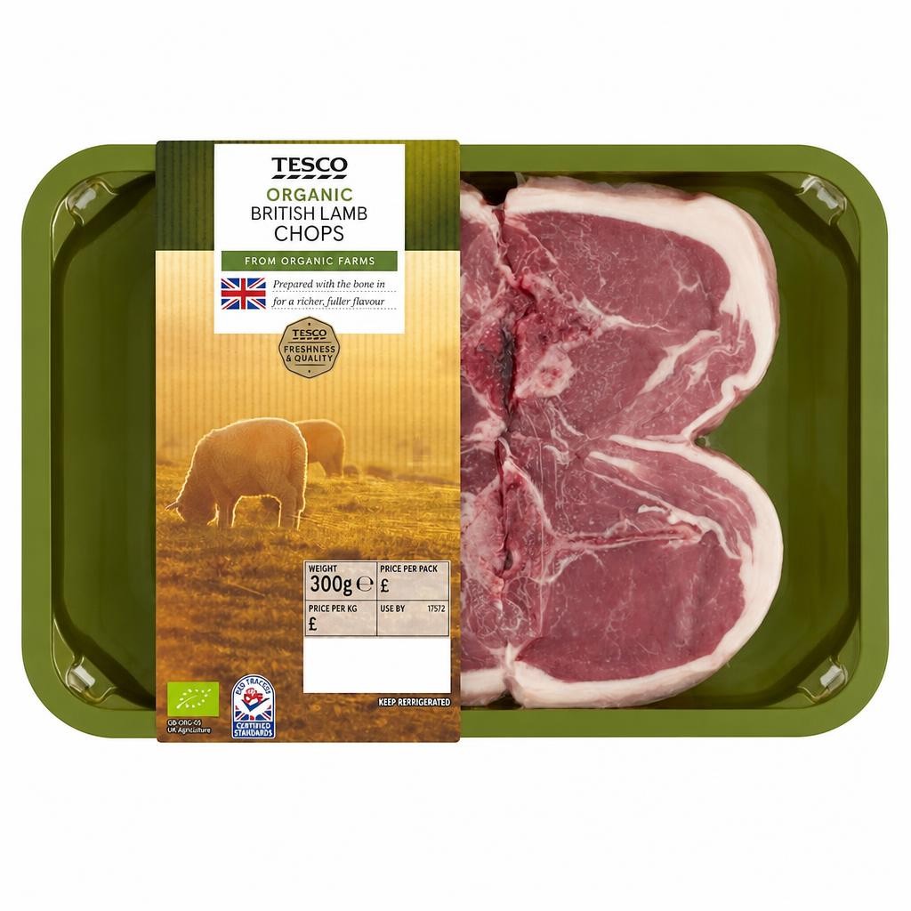 Tesco Organic Lamb Chops 300G
