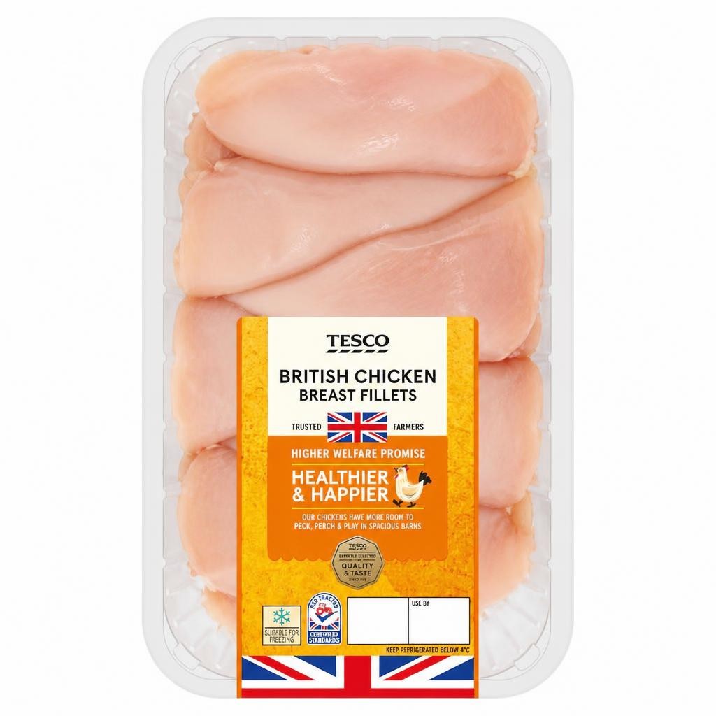Tesco British Chicken Breast Fillets 1KG