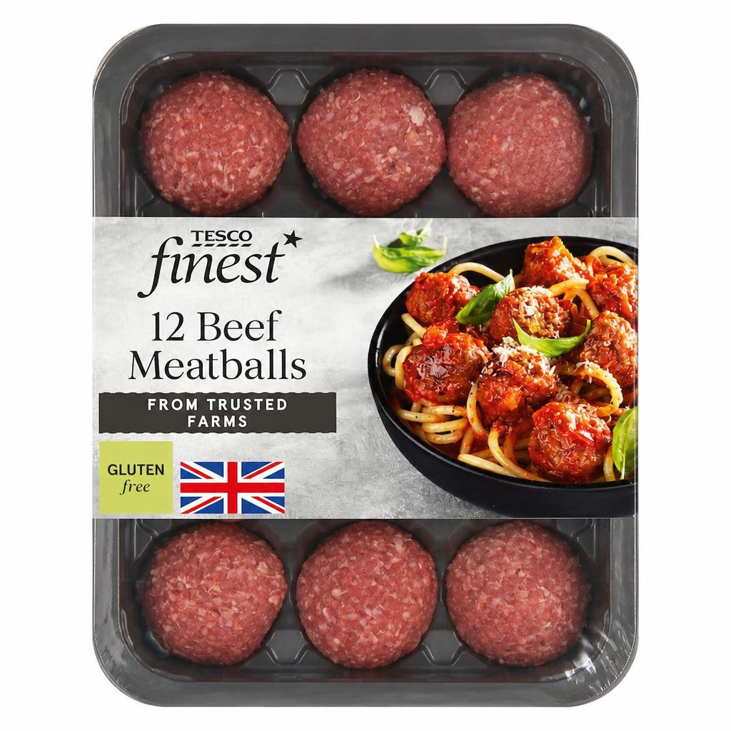 Tesco Finest 12 Beef Meatballs 336g