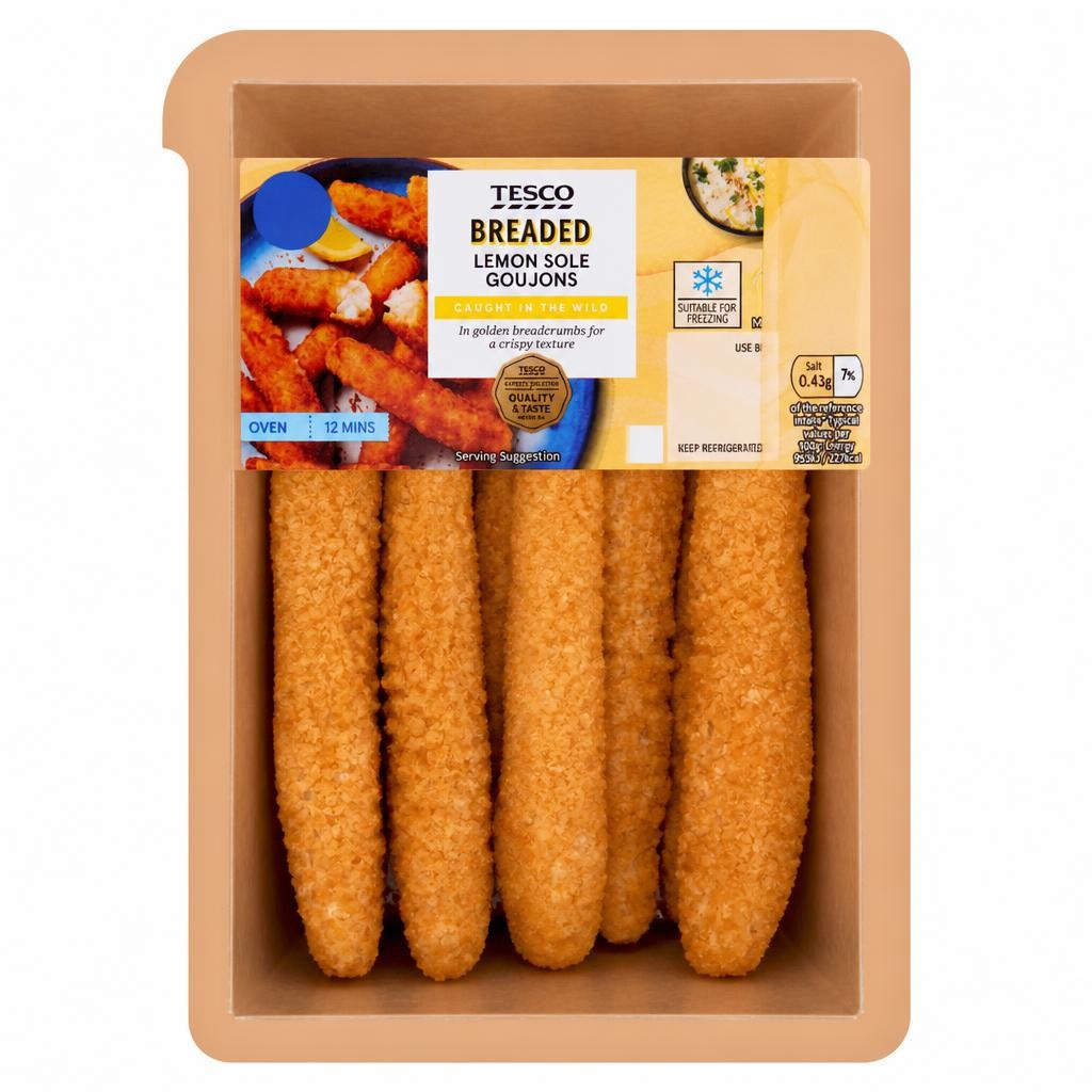 Tesco Breaded Lemon Sole Goujons 200g