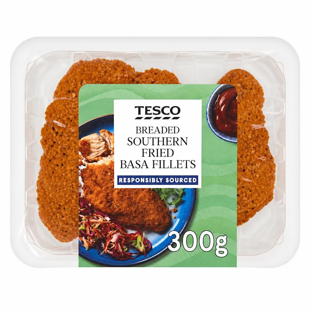 Tesco Breaded Southern Fried Basa Fillets 300g